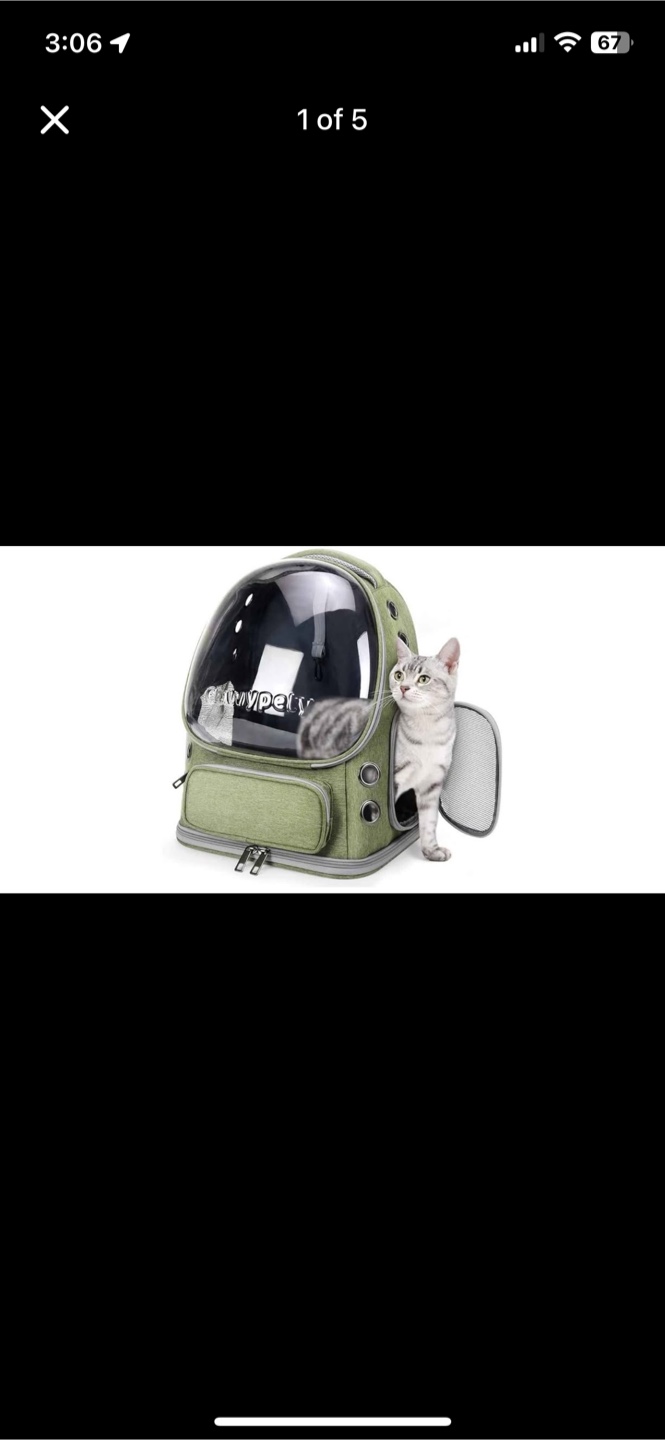 Pawpy Pets Cat Backpack Carrier - Green