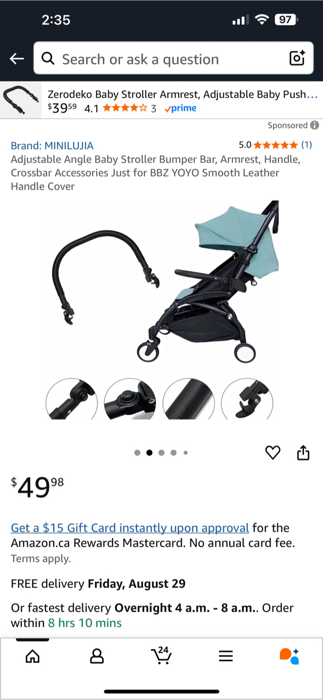 MINILUJIA Baby Stroller Bumper Bar