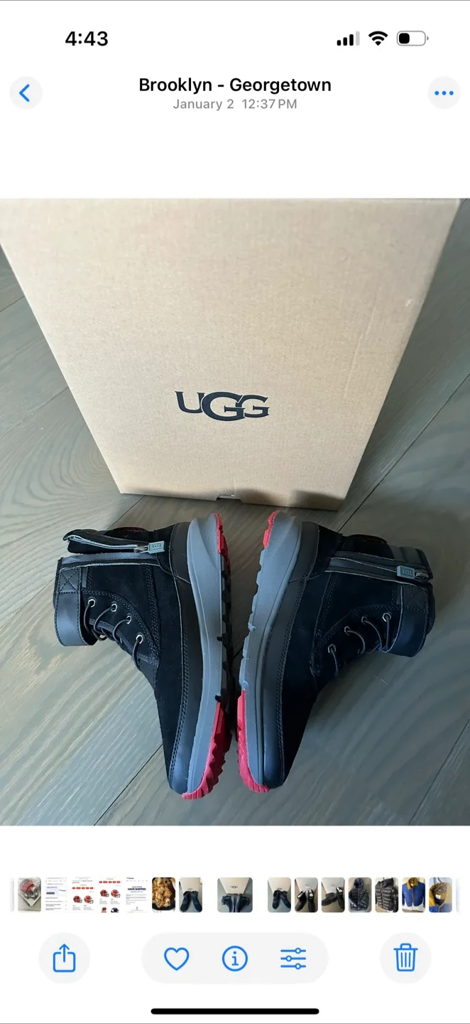 UGG Black Leather Ankle Boots with Box image indicator(2)