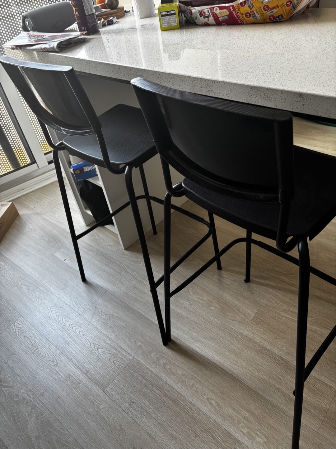 Set of 4 Black Bar Stools (2 lower and 2 higher stools) - photo 4