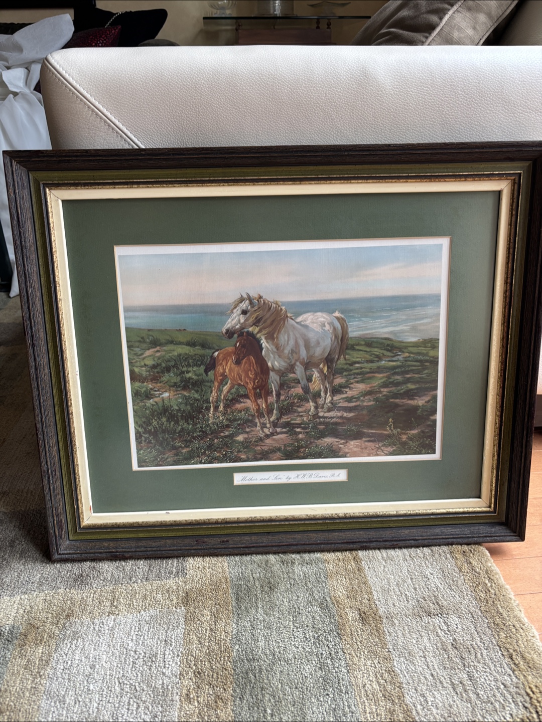 Framed H.W.B. Davis Print: Mother and Foal