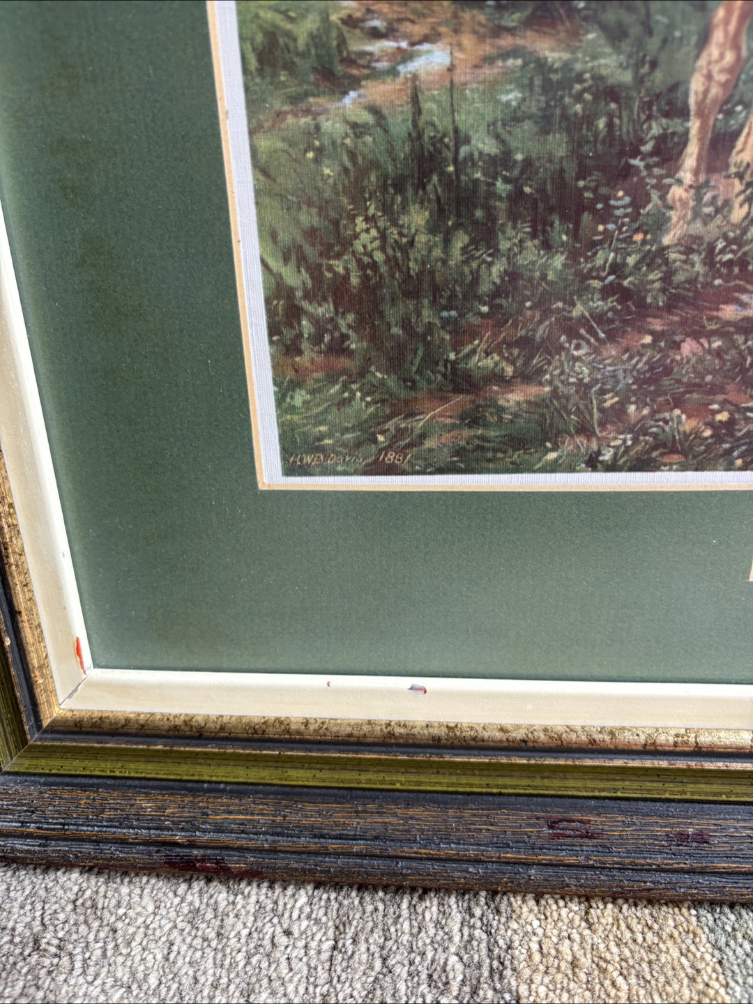 Framed H.W.B. Davis Print: Mother and Foal - photo 3