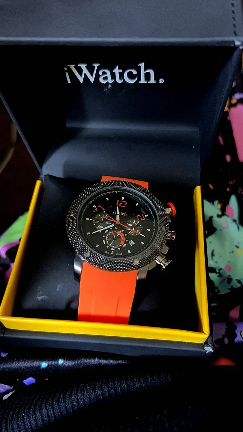iWatch IW-A-23, Orange Band, Like New! thumbnail