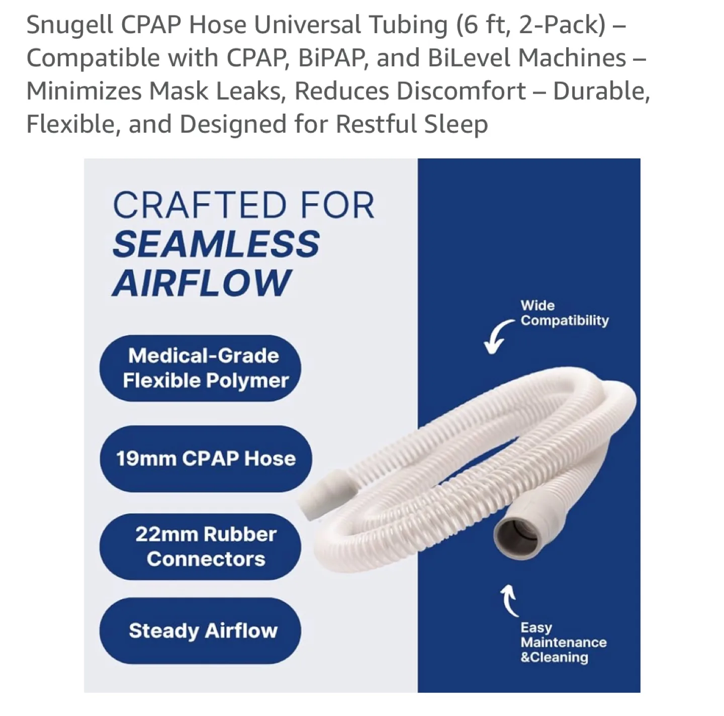 Snugell CPAP Hose - Universal Tubing (6 ft, 2-Pack) image indicator(4)