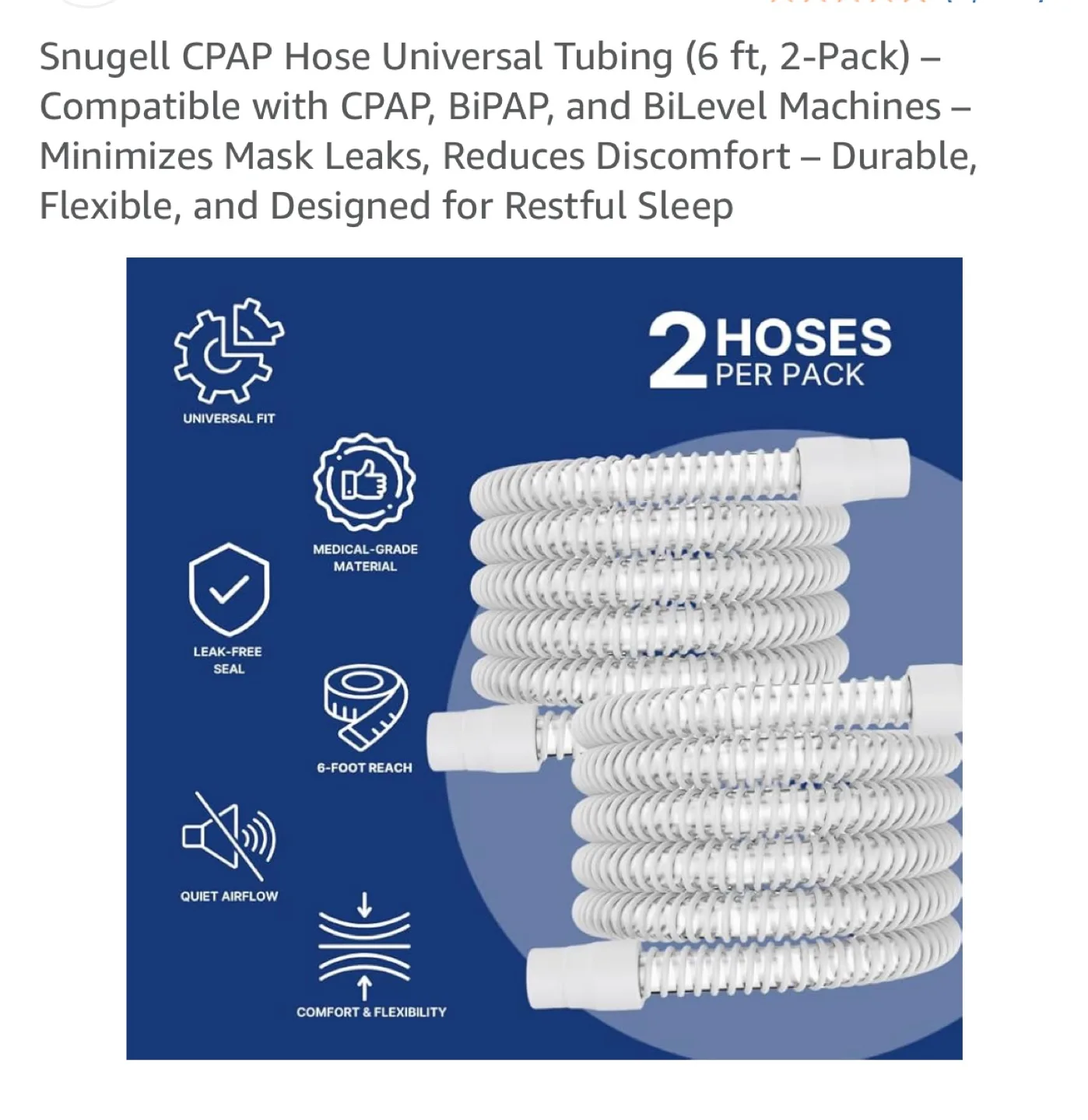 Snugell CPAP Hose - Universal Tubing (6 ft, 2-Pack) image indicator(2)