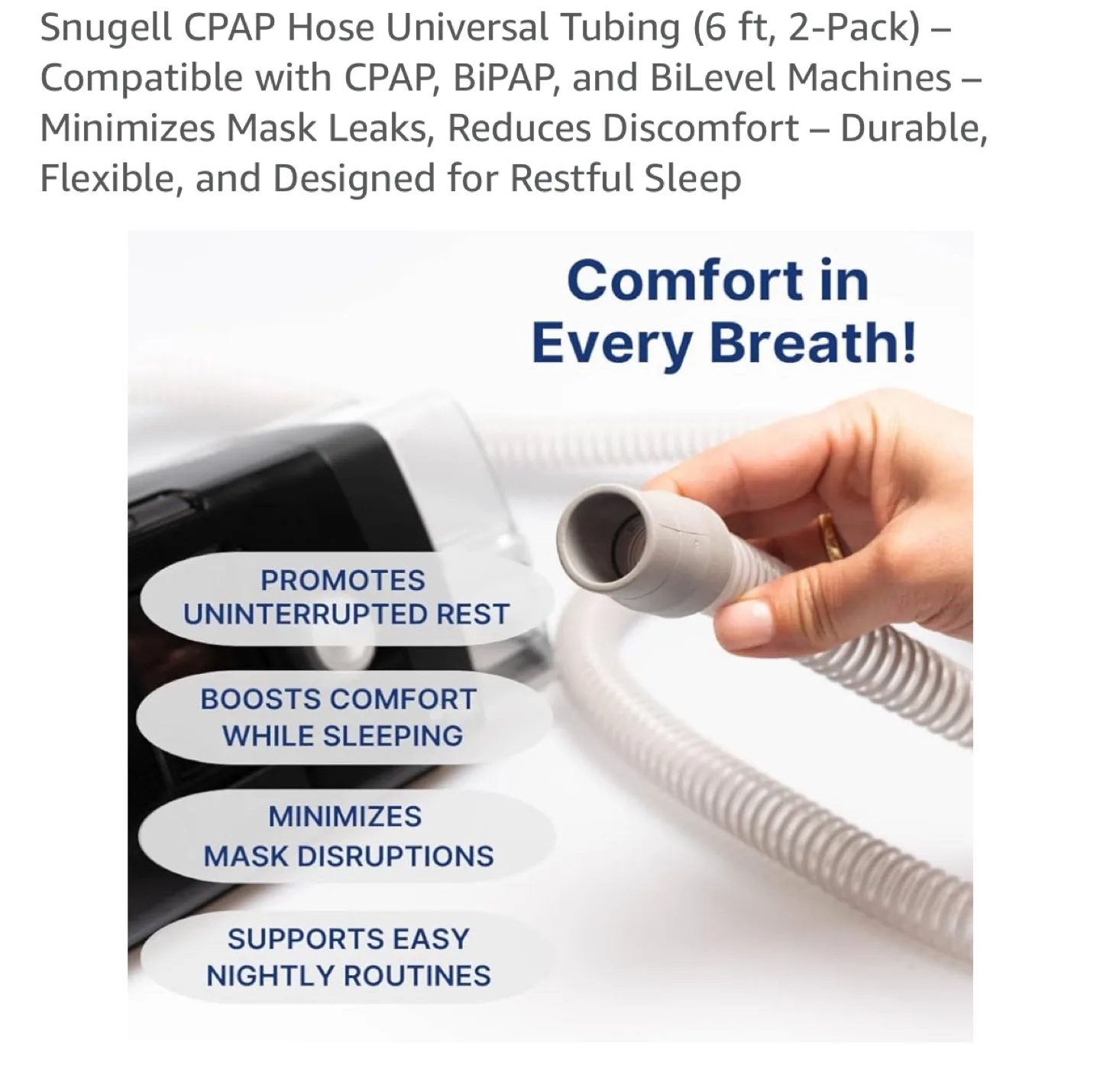 Snugell CPAP Hose - Universal Tubing (6 ft, 2-Pack) image indicator(3)