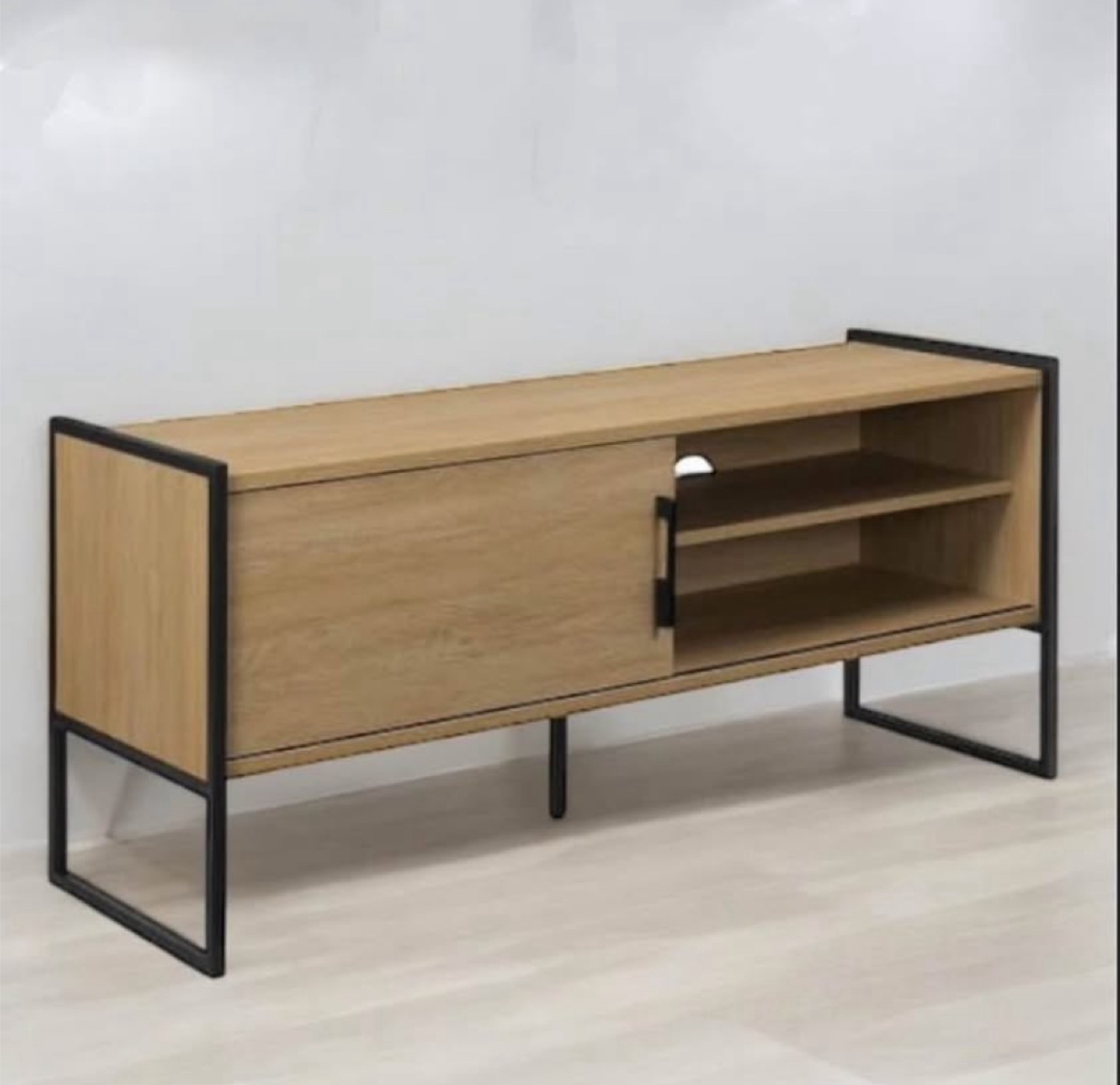 New Sleek Minimalist Modern 48” Coastal Oak TV Stand - photo 2