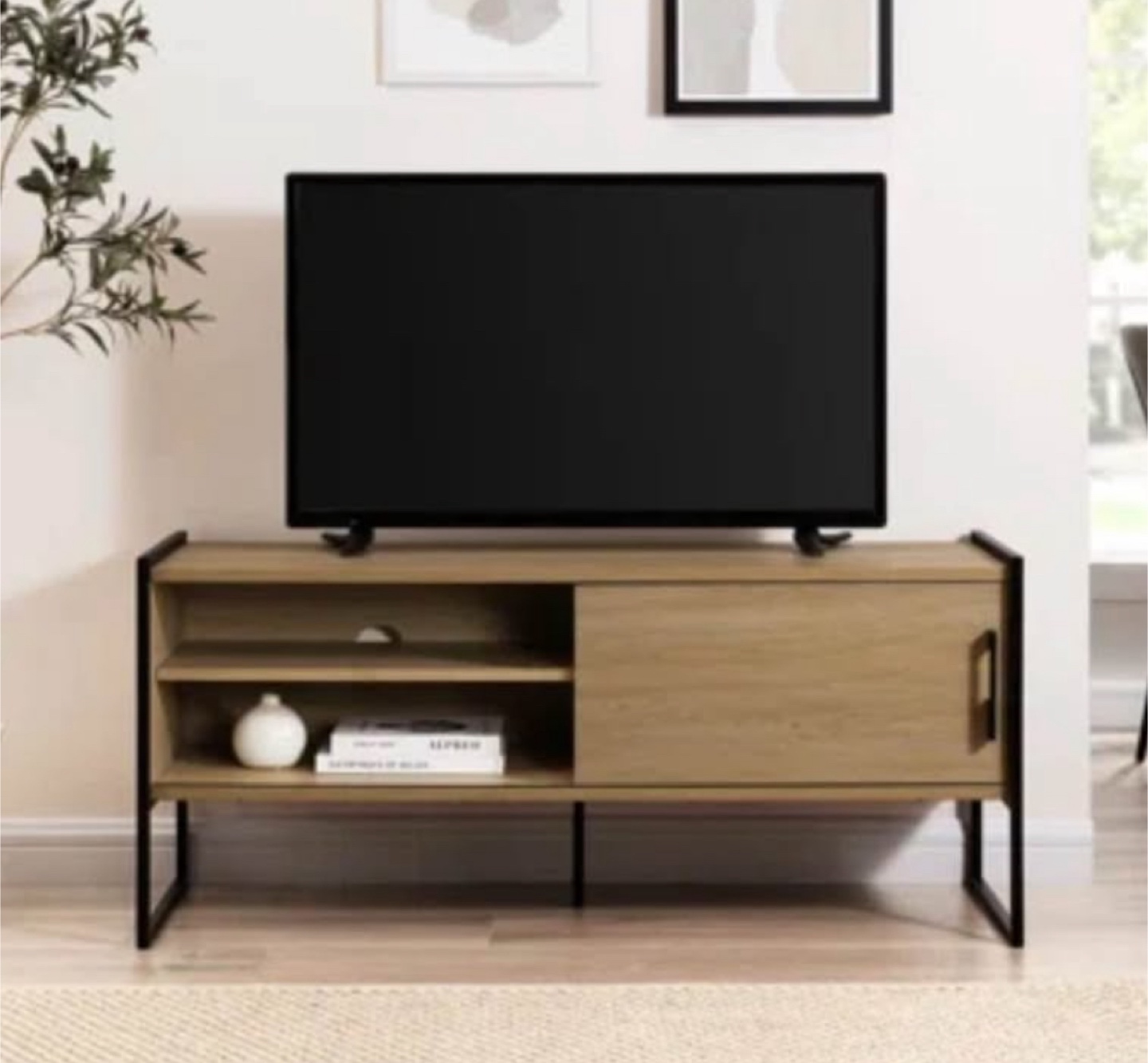 New Sleek Minimalist Modern 48” Coastal Oak TV Stand - photo 3