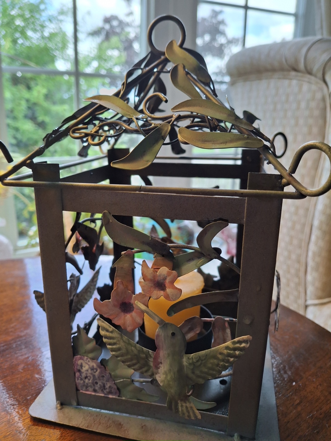 Rustic candle holder & small candle - photo 4