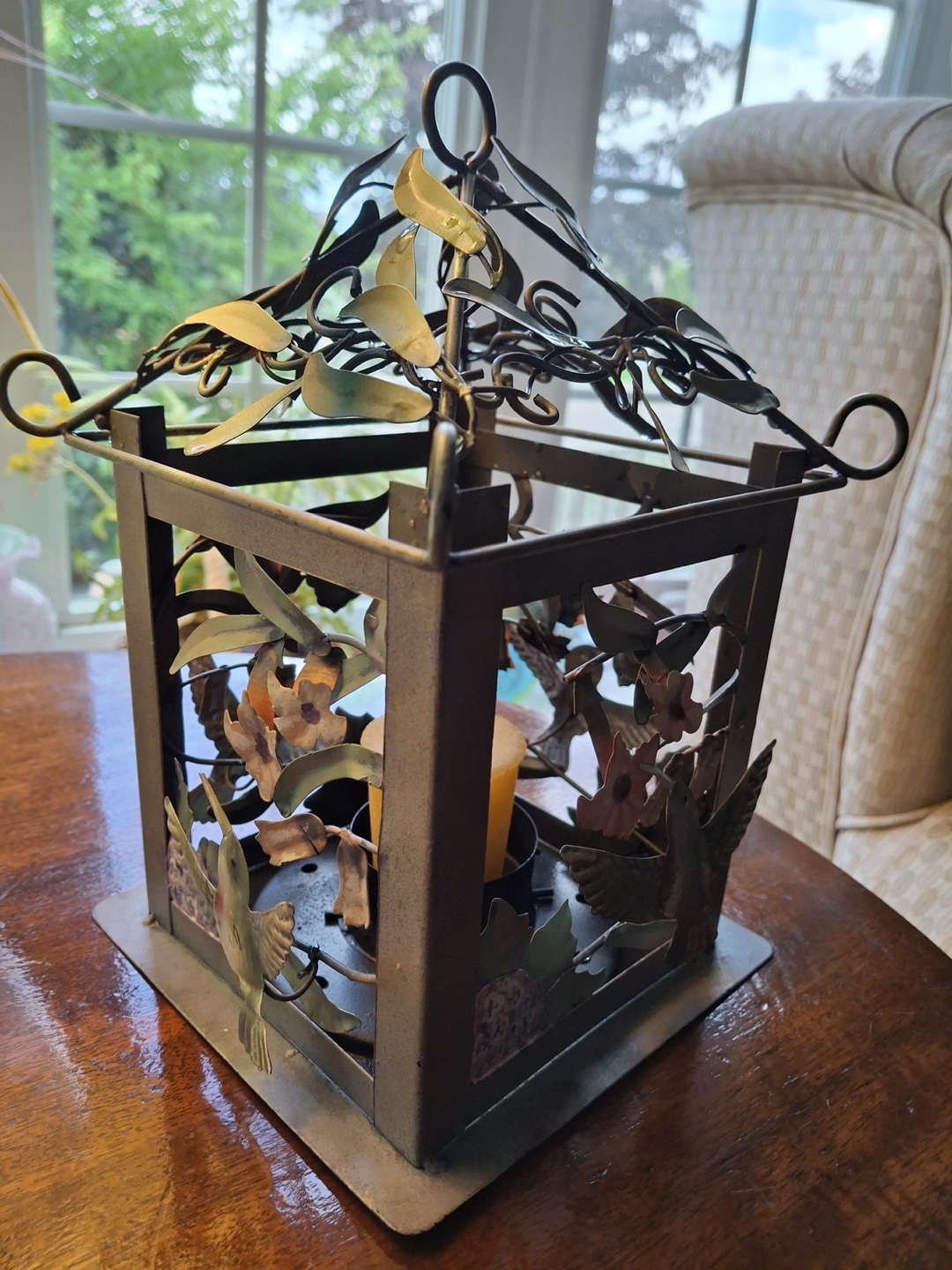 Rustic candle holder & small candle