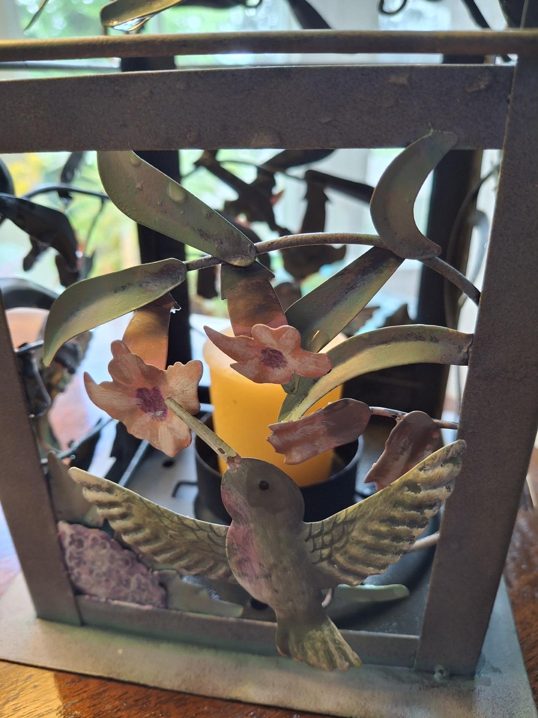 Rustic candle holder & small candle - photo 3