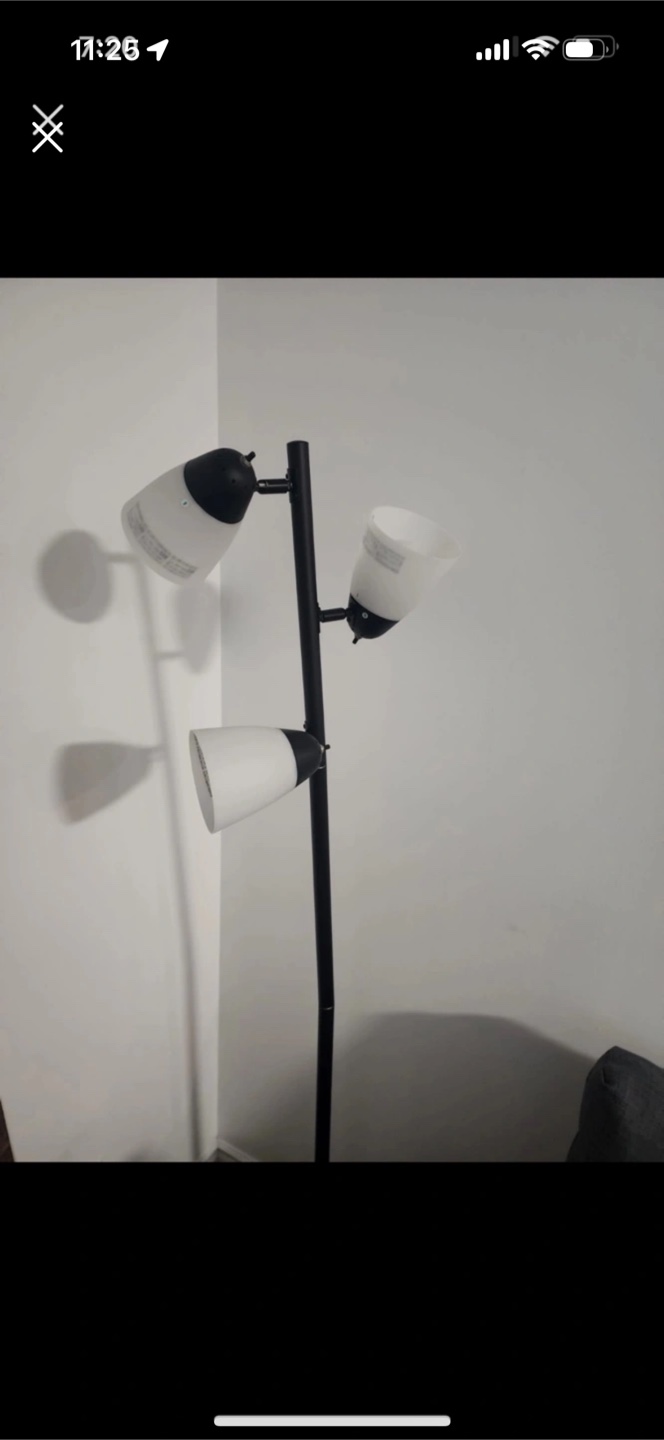 Black Floor Lamp with 3 Adjustable Lights