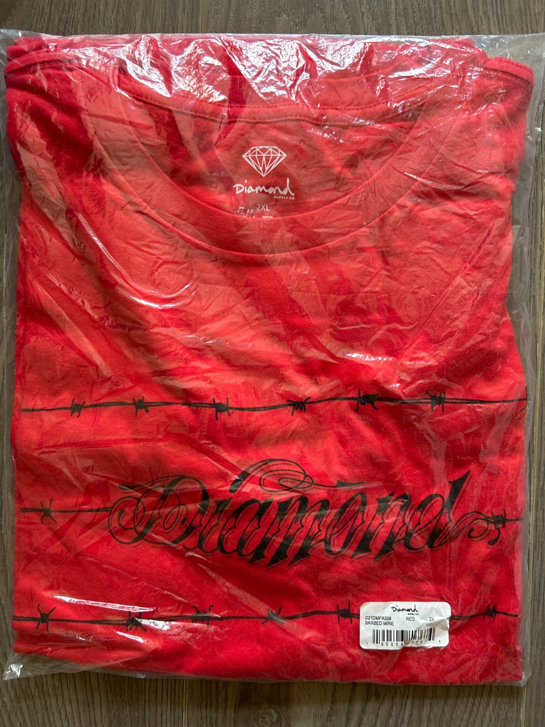 Diamond Supply Co. Barbed Wire Tee - Red 2XL (New)