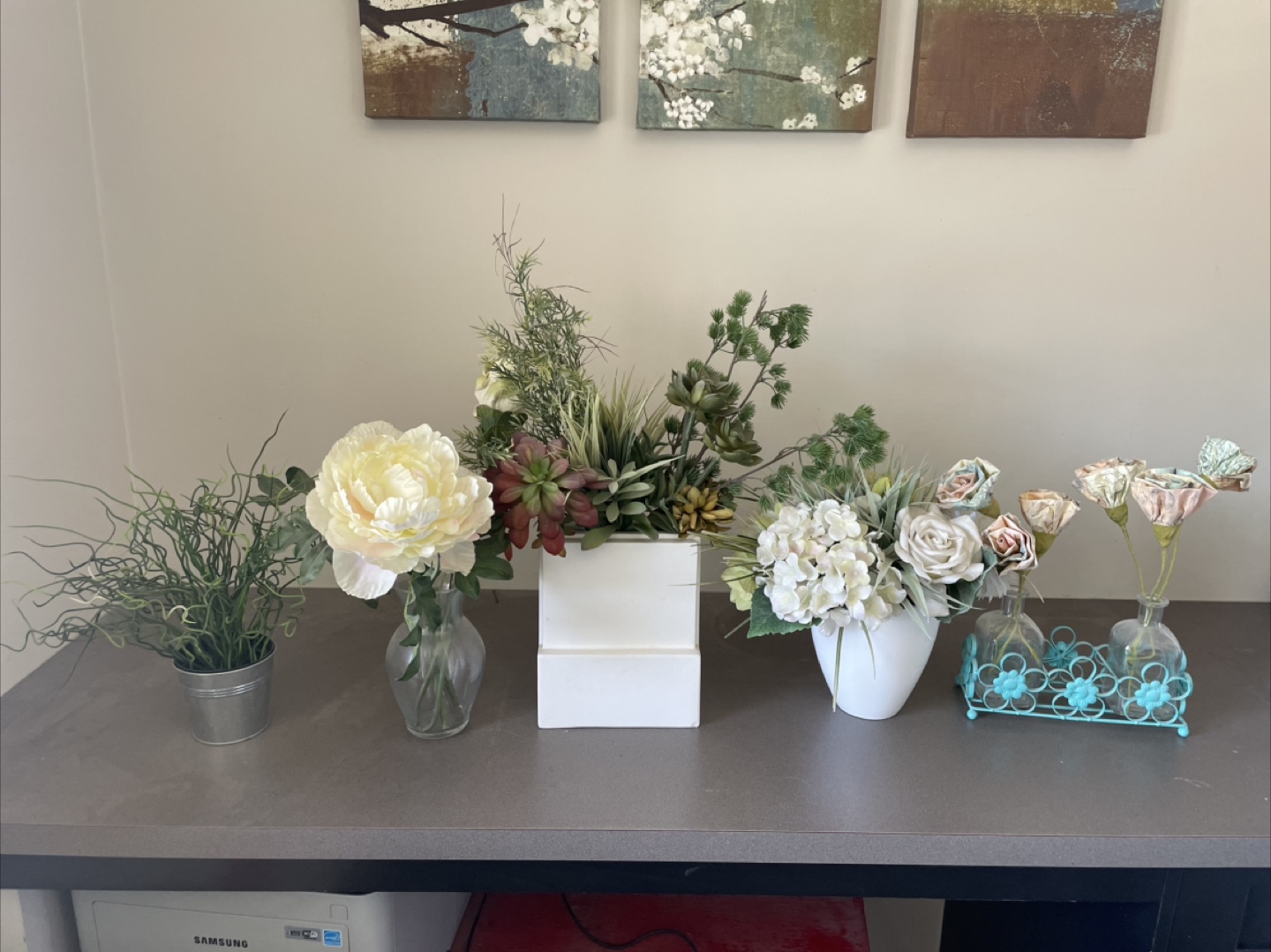 Assorted Faux Floral Arrangements