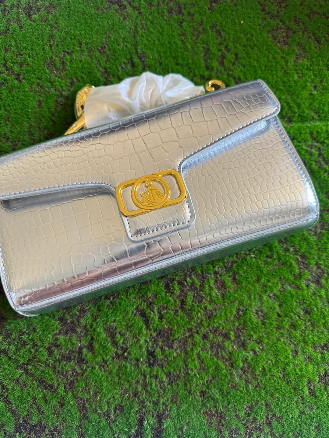 Vivienne Westwood Silver Crocodile Embossed Bag thumbnail