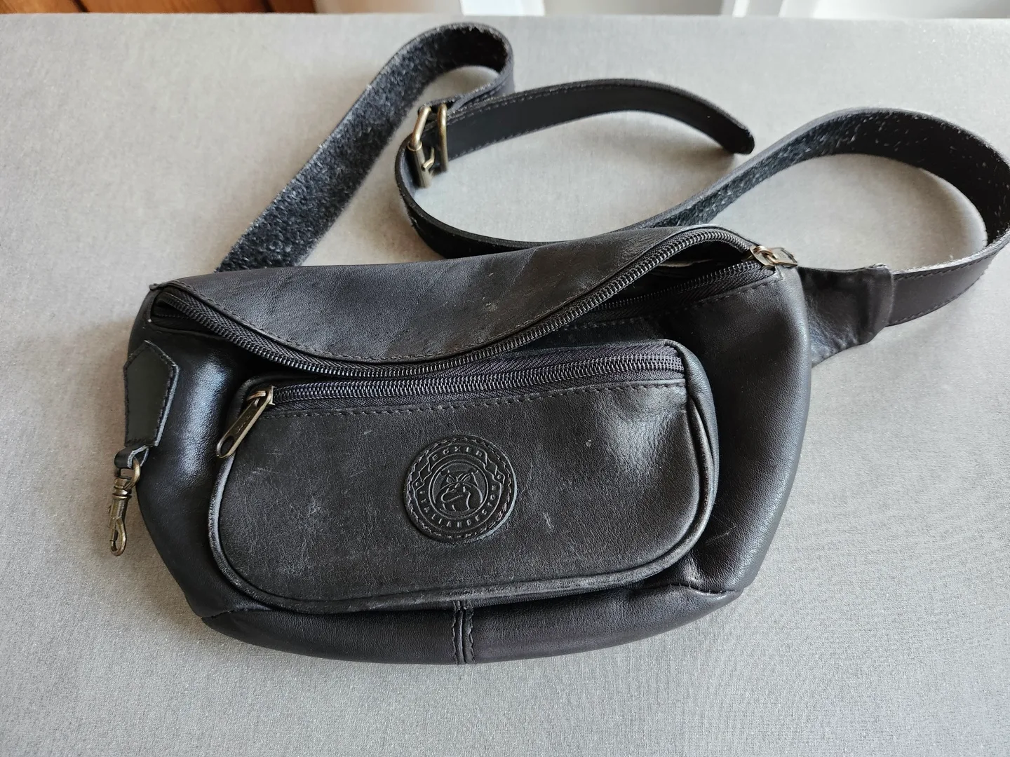 BLACK LEATHER BELT BAG thumbnail