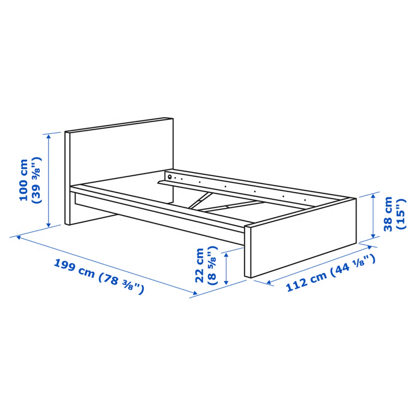 IKEA MALM White Bed Frame - Single and Mattress - photo 2