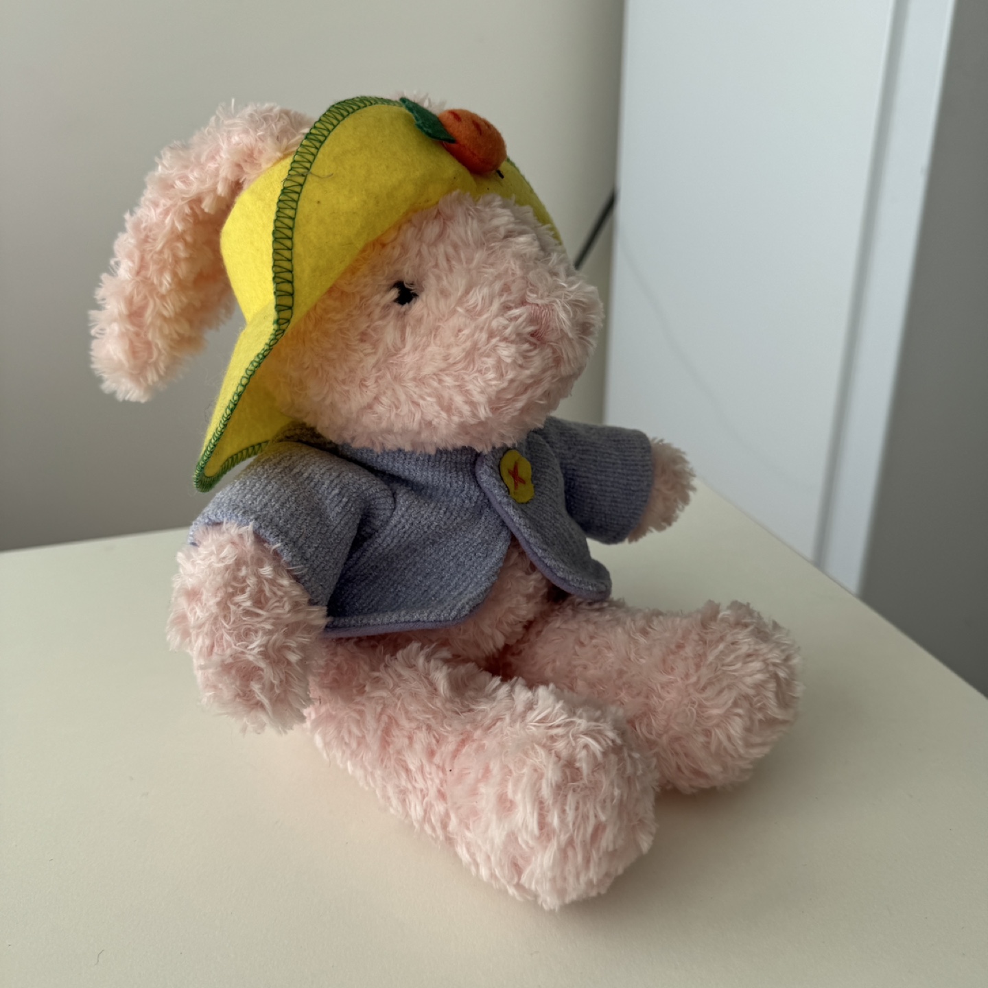 Pink Bunny Plush Toy with Yellow Hat - photo 2