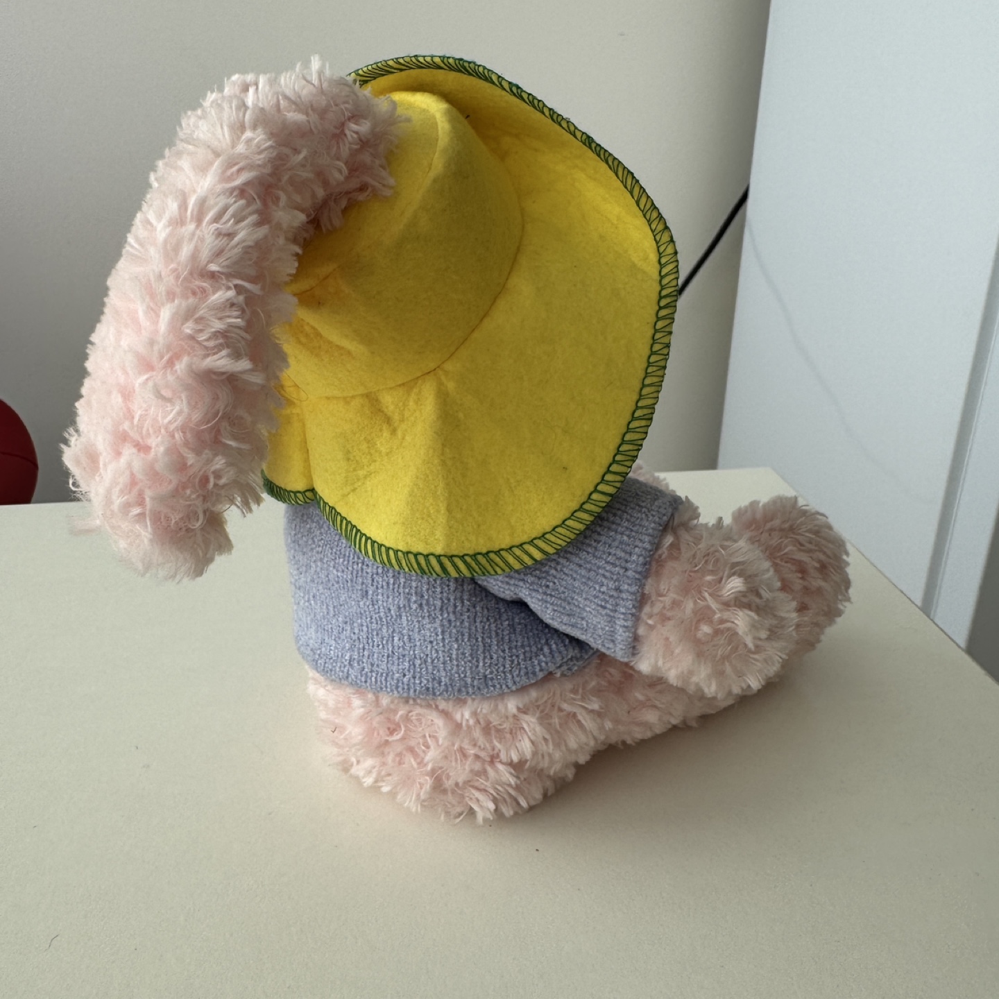 Pink Bunny Plush Toy with Yellow Hat - photo 3