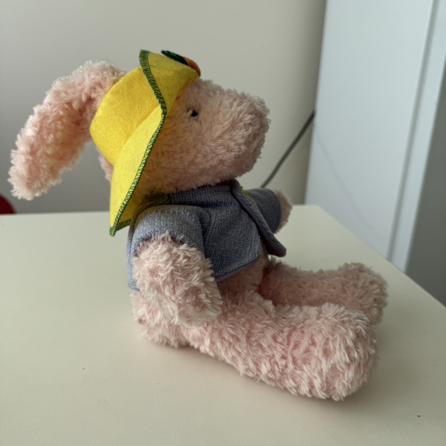 Pink Bunny Plush Toy with Yellow Hat - photo 4