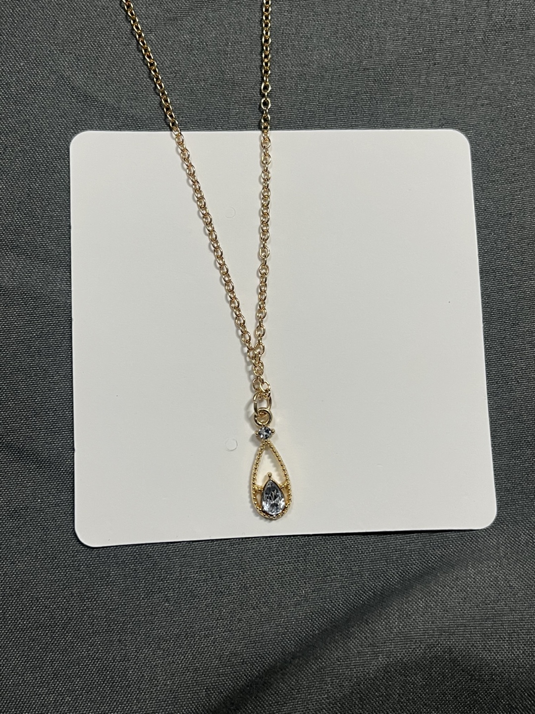 Tone Teardrop Pendant Necklace - photo 2