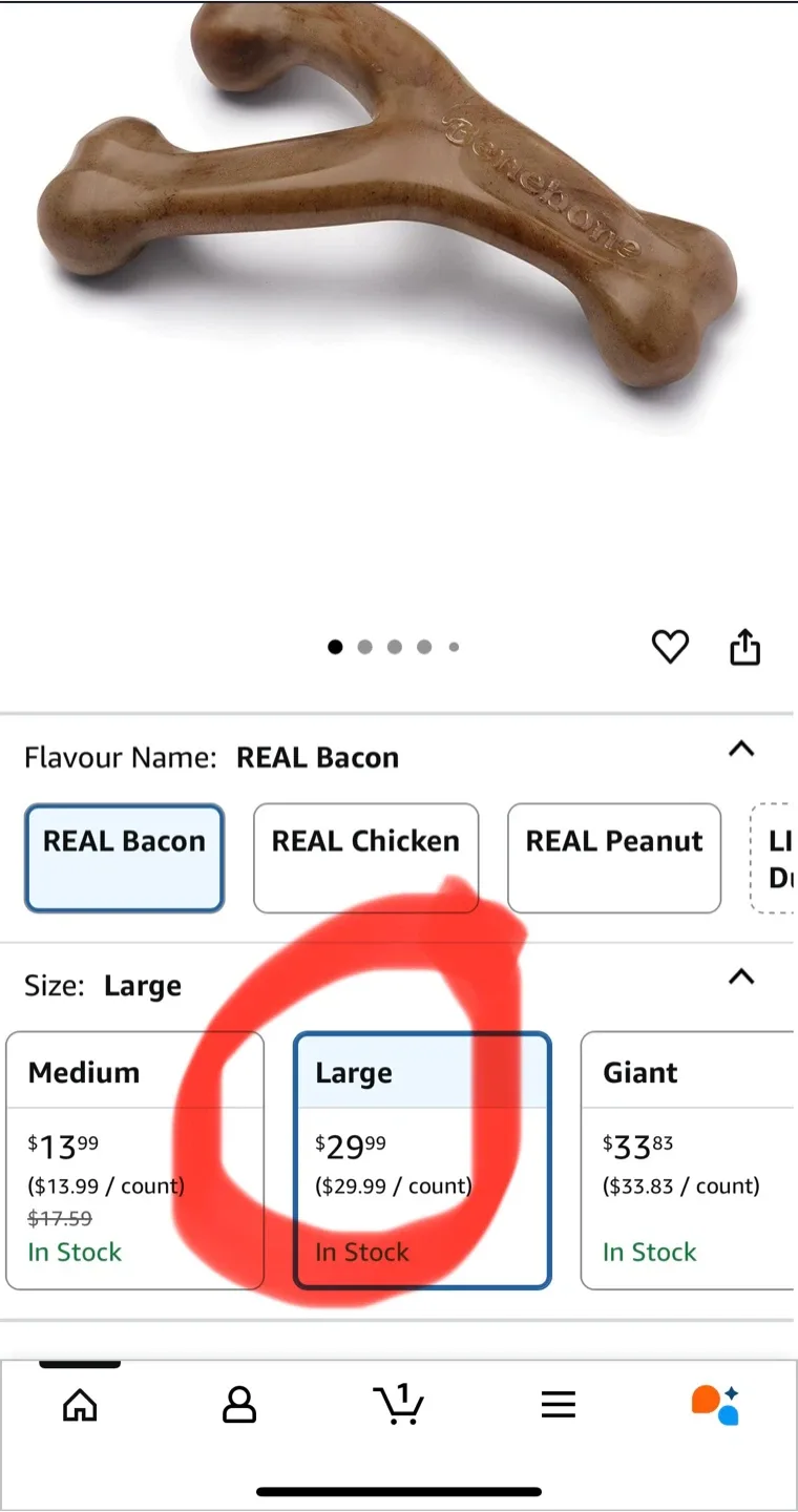 Large Dog Chew Bone/ $7 each $12 for both image indicator(4)