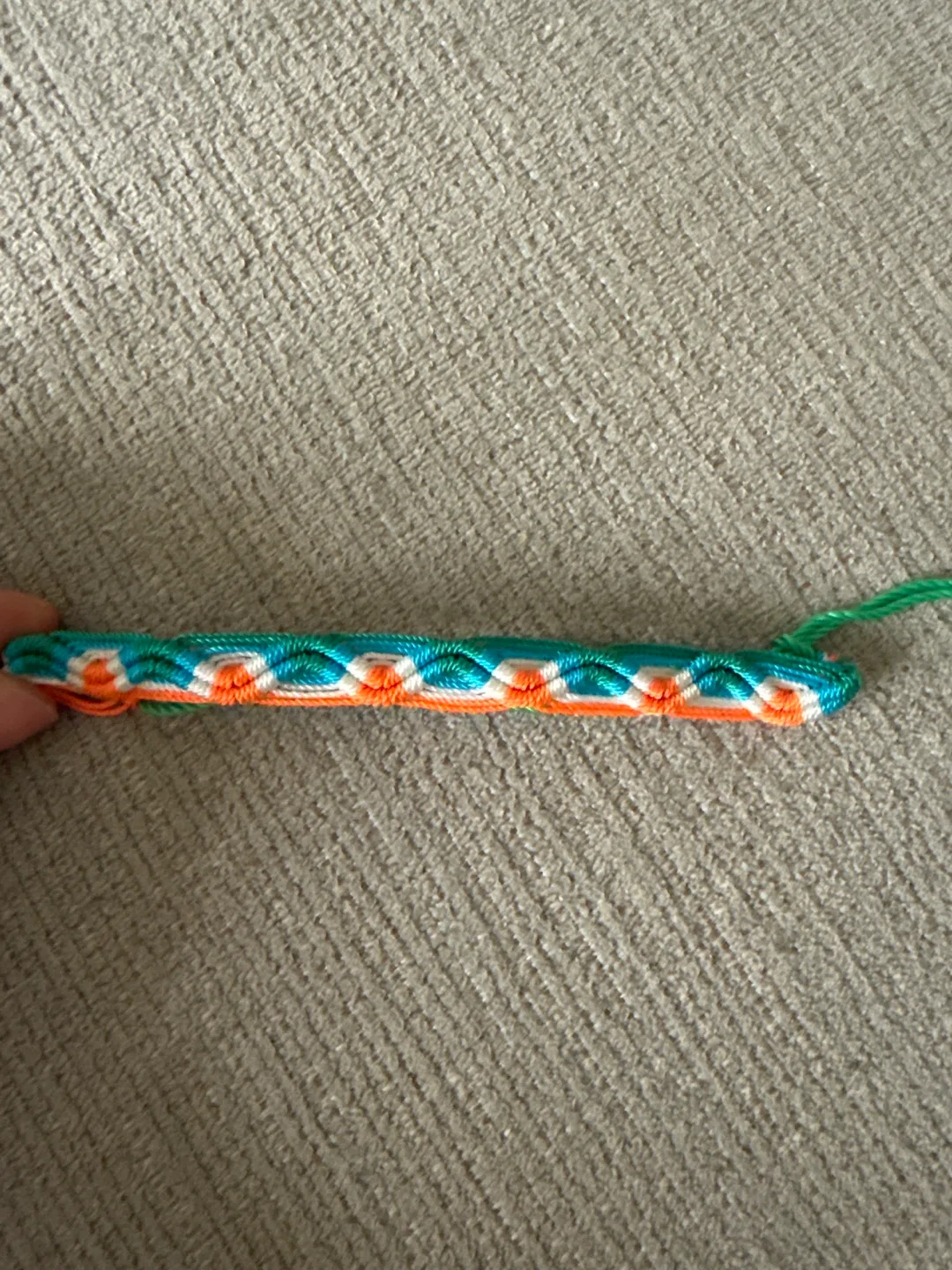 Handmade Braided Bracelet - Orange, Blue, Green image indicator(4)
