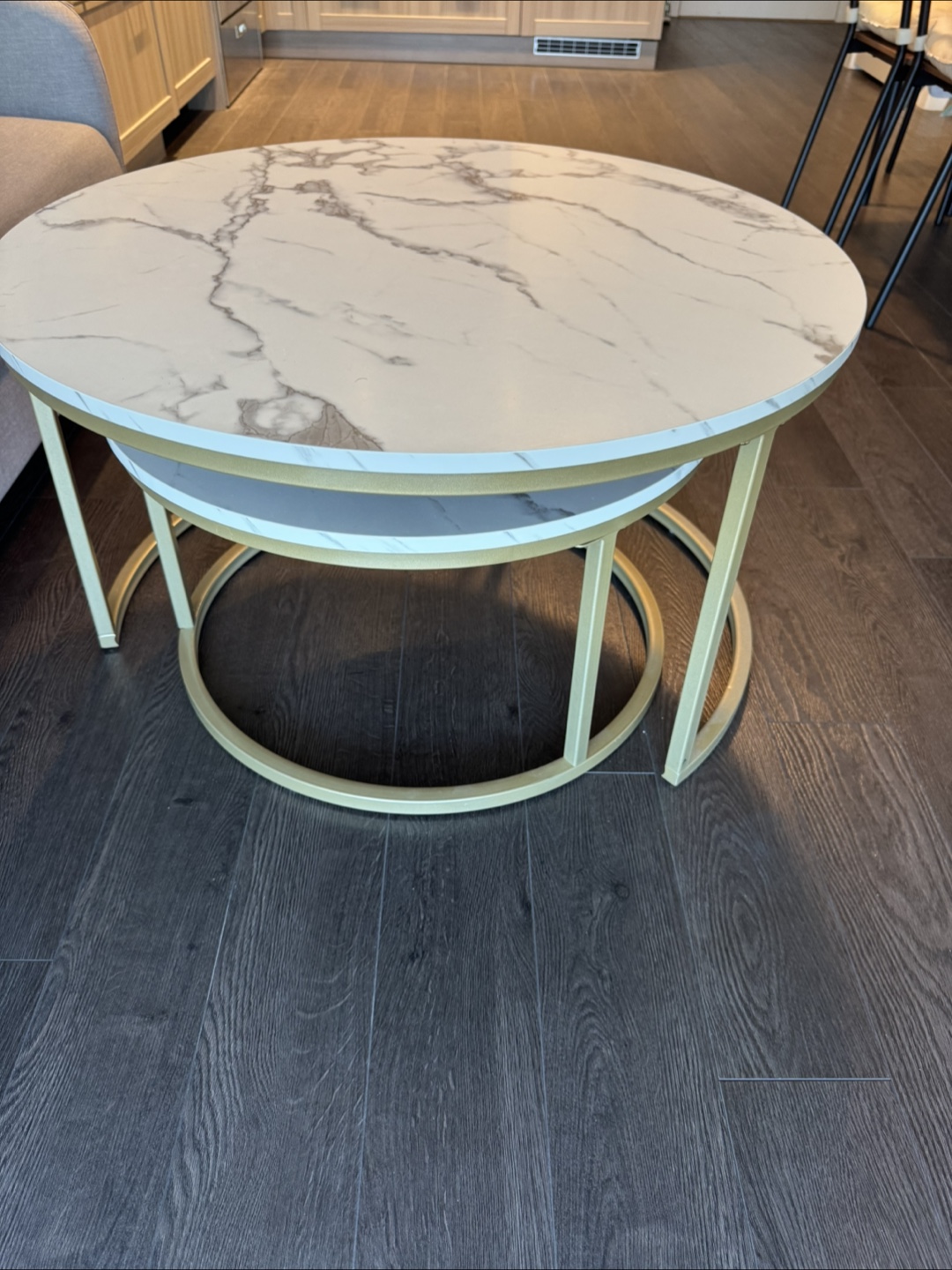 2 Piece Marble Nesting Coffee Tables - Like New! - photo 5