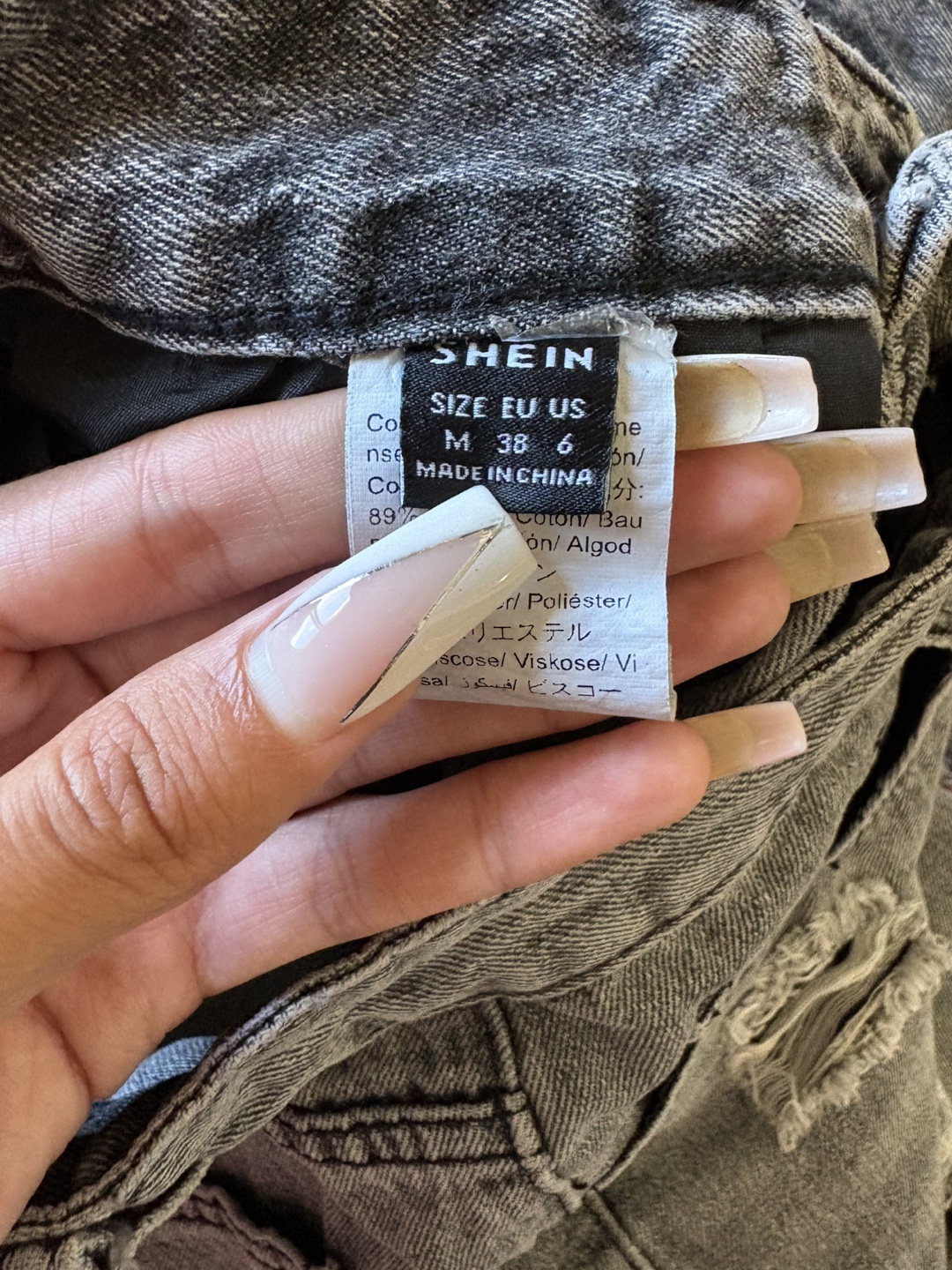 Distressed Grey Jeans - Size Medium - photo 3