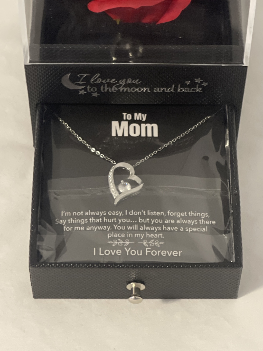 Holiday Special – Rose with Heart Necklace Gift Set (For Mom) - photo 2