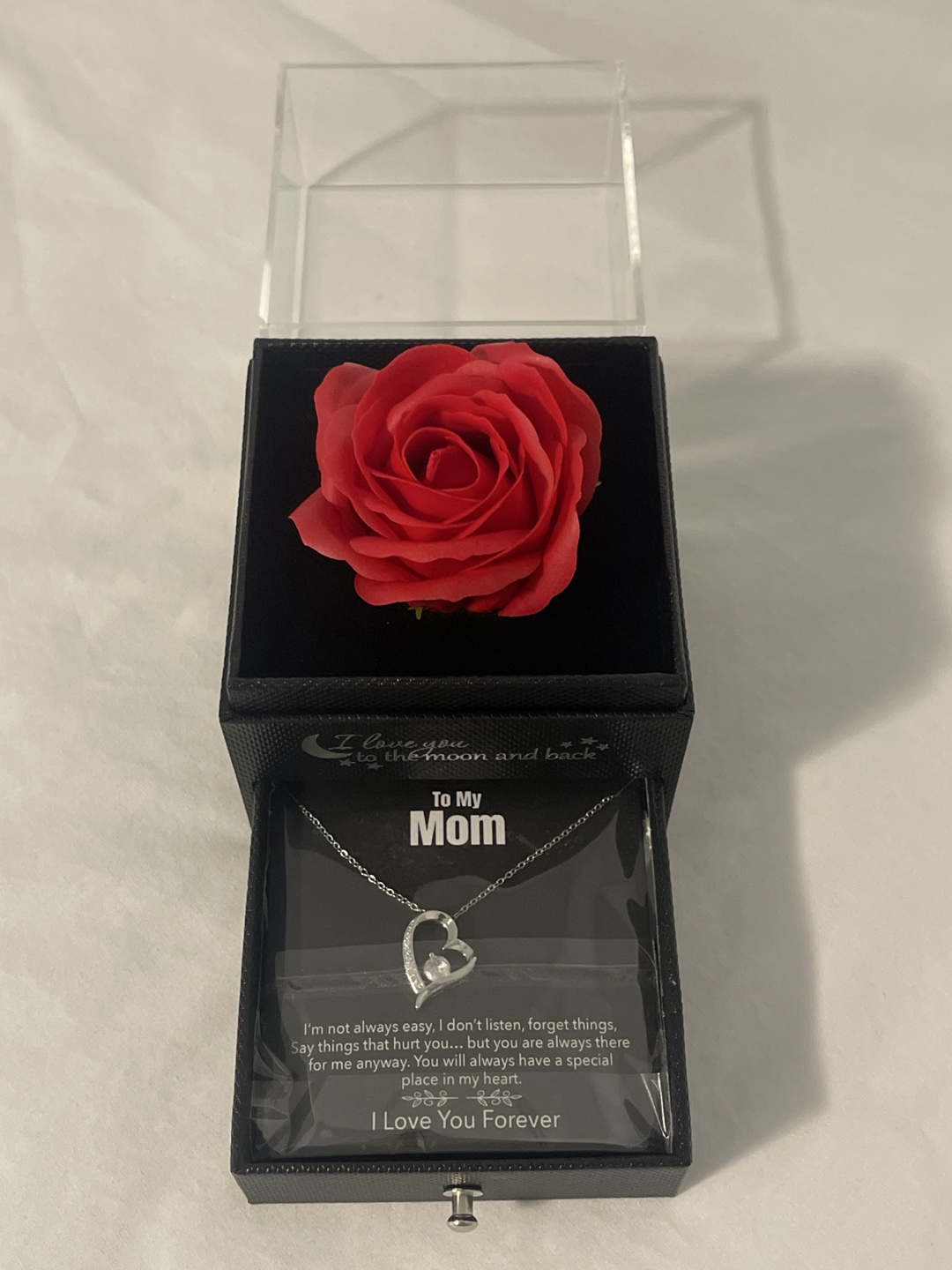Holiday Special – Rose with Heart Necklace Gift Set (For Mom) - photo 3