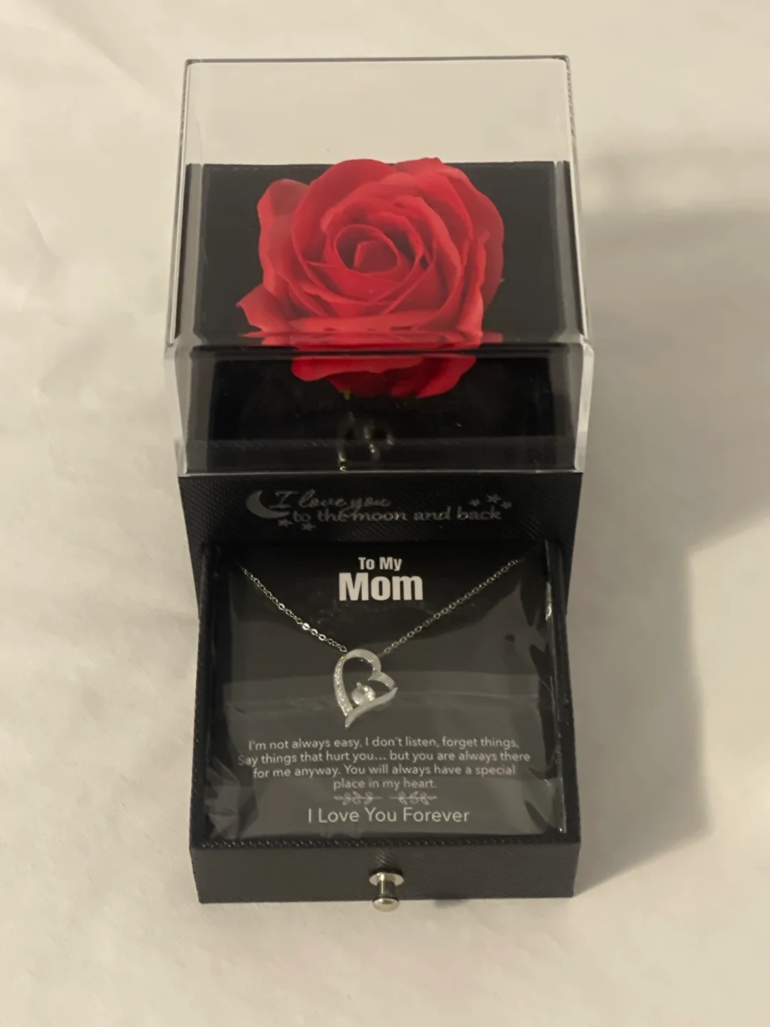 Rose with Heart Necklace Gift Set - For Mom thumbnail