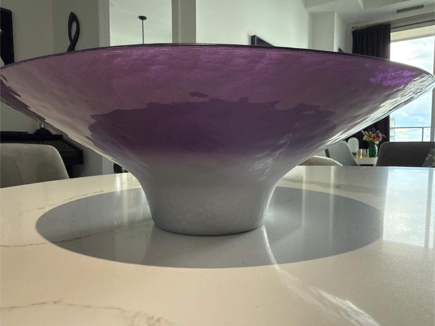 Purple & Silver Decorative Glass Bowl - photo 3