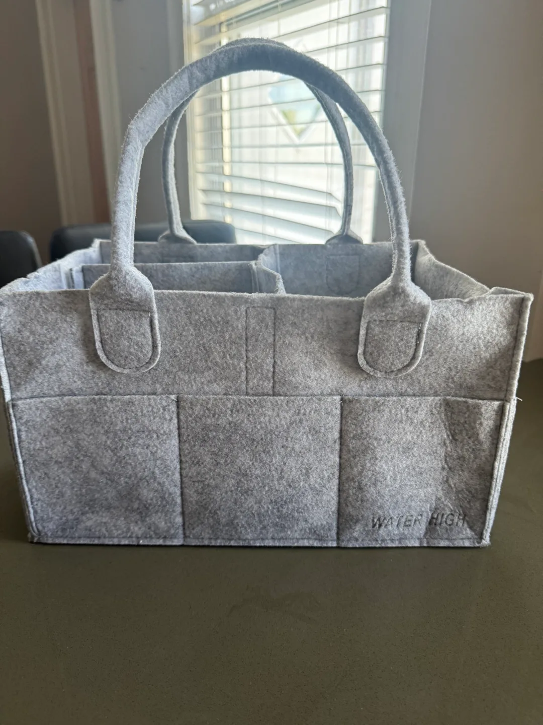 Water High Gray Felt Diaper Caddy thumbnail