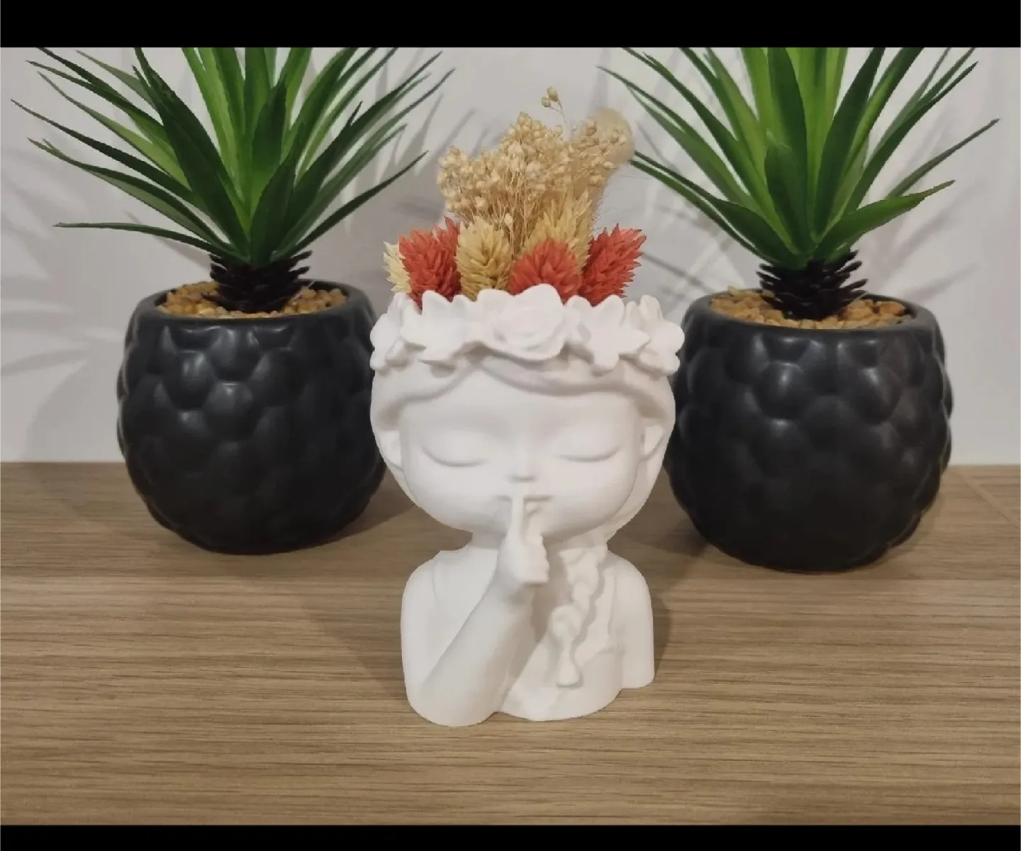 White Girl Figurine Flower Pot thumbnail