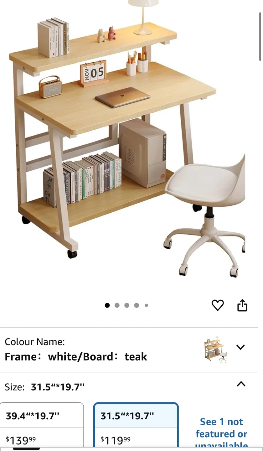 Computer Desk with Shelves - 31.5" x 19.7" image indicator(4)