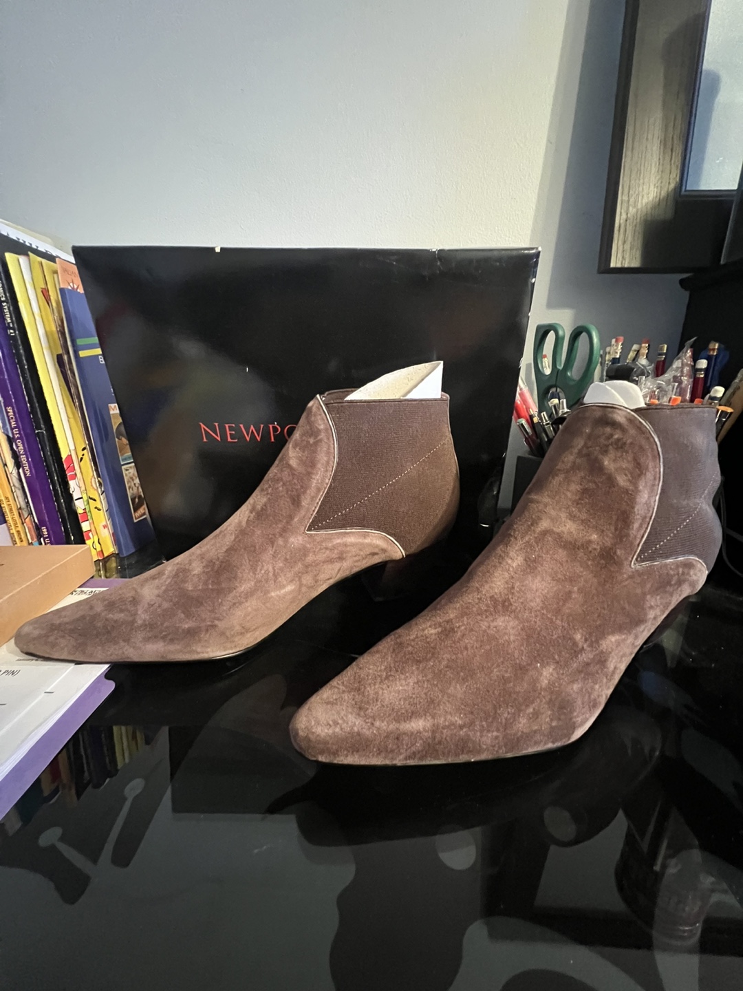 Newport News Brown Suede Ankle Boots - Size 10