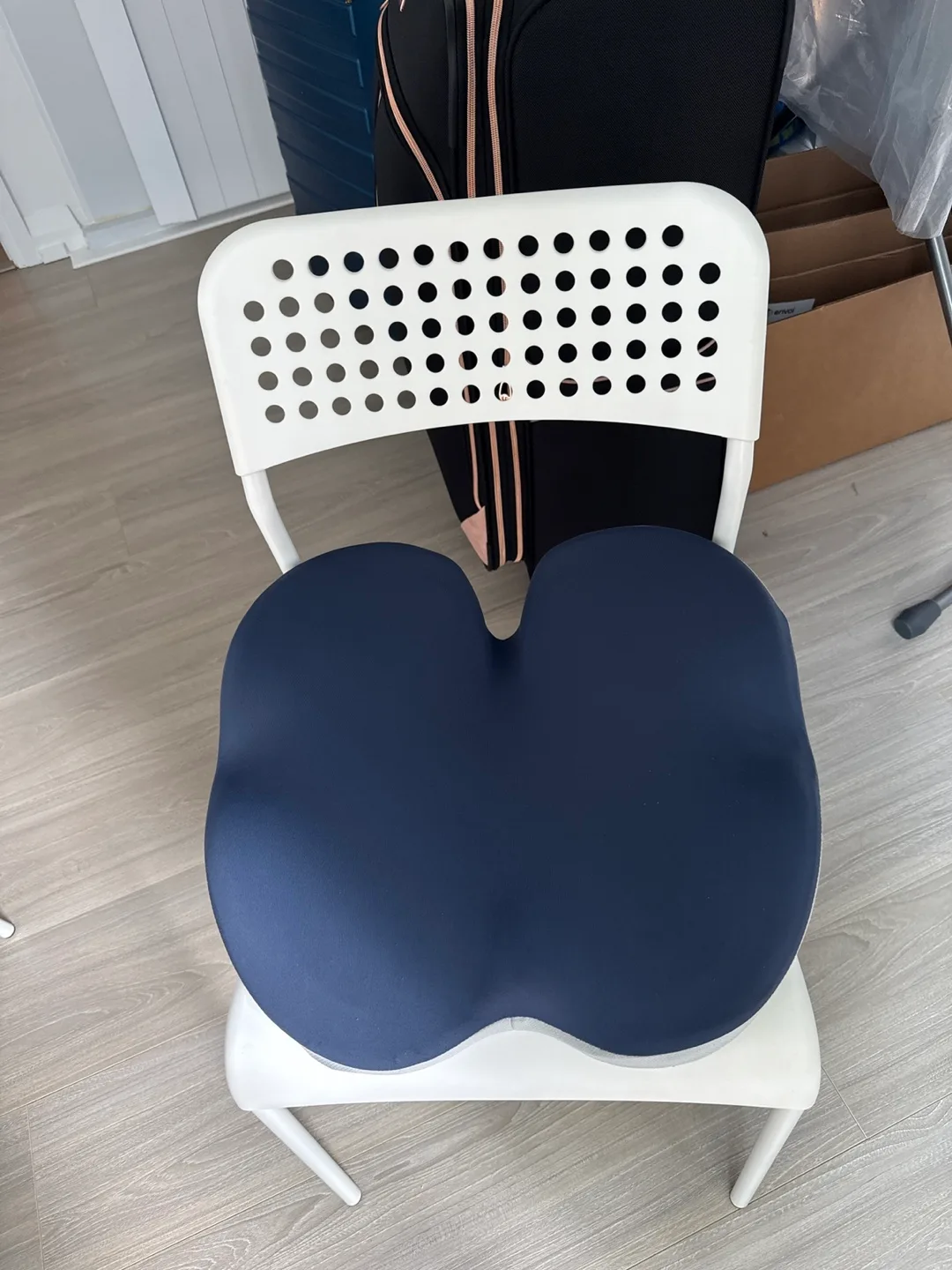 Blue cushion for chair thumbnail