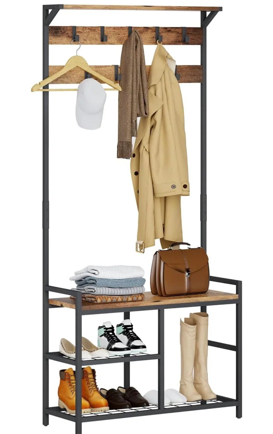 Hall Tree with Bench & Shoe Storage thumbnail