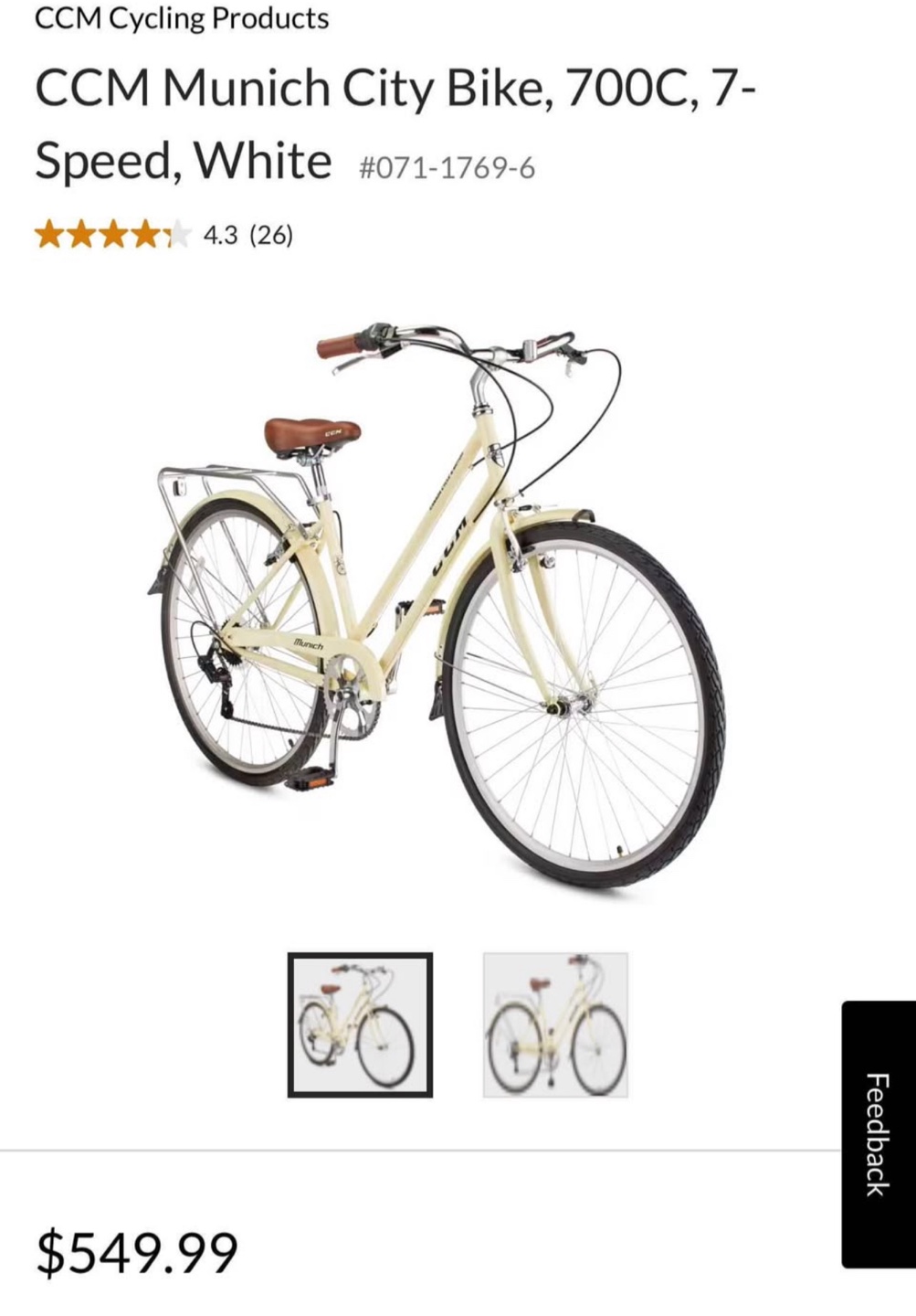Light yellow CCM Munich City Bike, 700C, 7-Speed - photo 4
