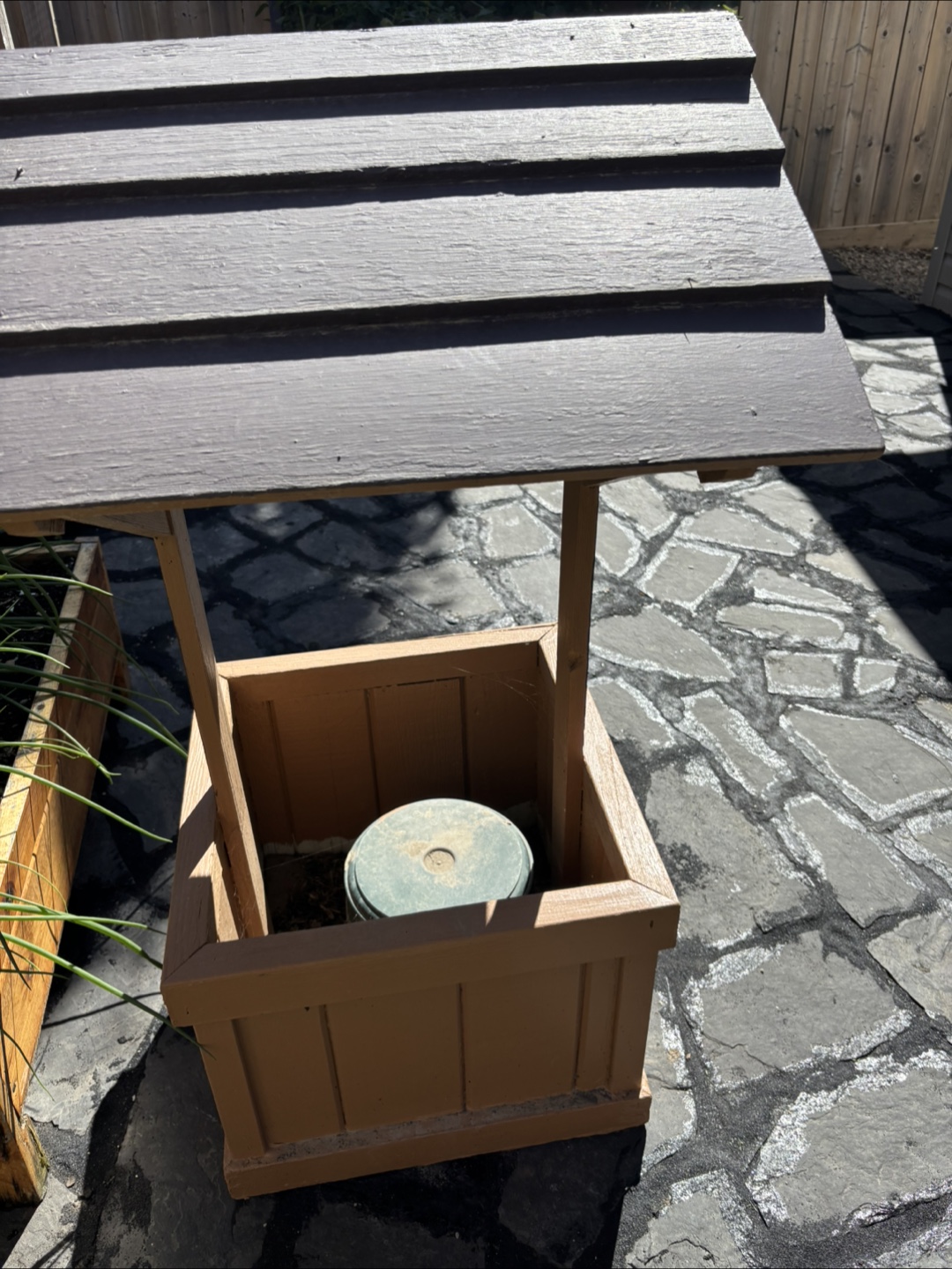 Wooden Wishing Well Garden Decor