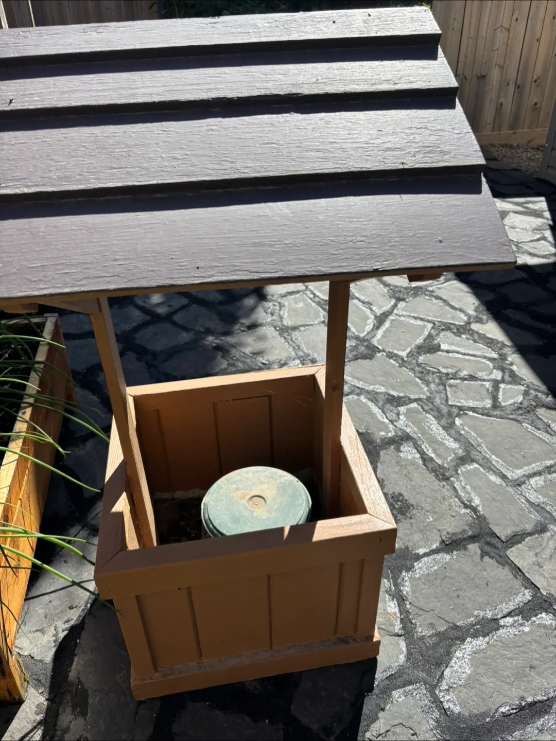 Wooden Wishing Well Garden Decor