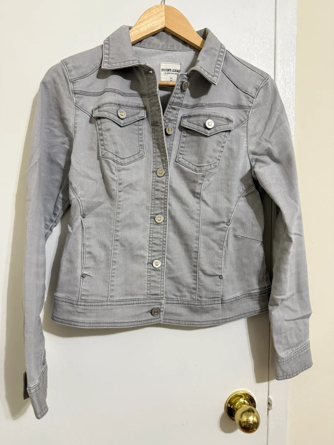 Point Zero Gray Denim Jacket - Size S thumbnail