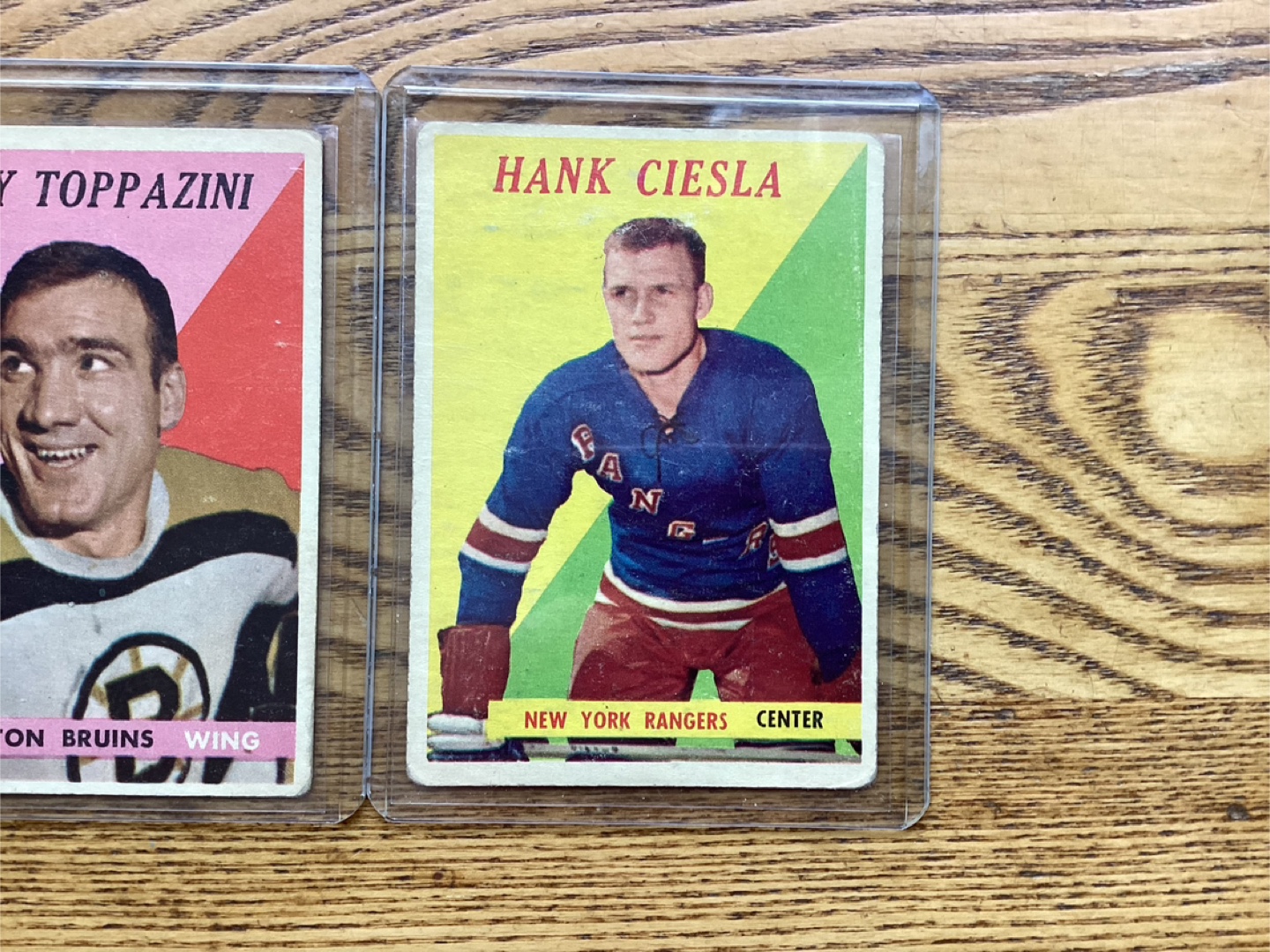 1958-59 TOPPS JERRY TOPPAZZINI #45 & HANK CIESLA #49 NHL Cards - photo 3