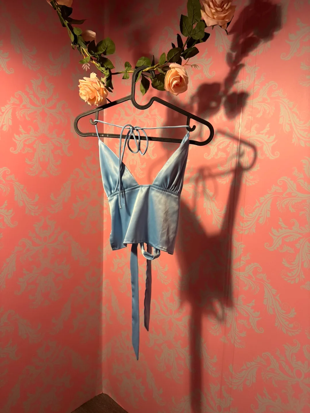 Blue Satin Halter Top thumbnail