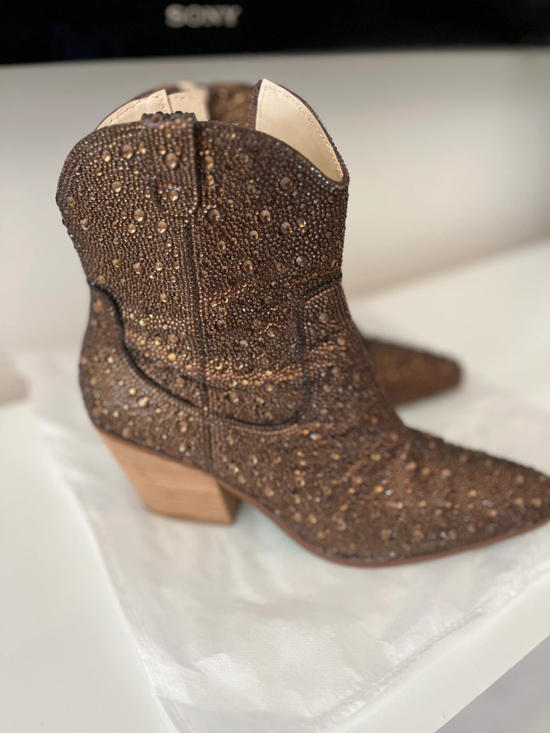 Rhinestone Cowboy Boots - Size 9