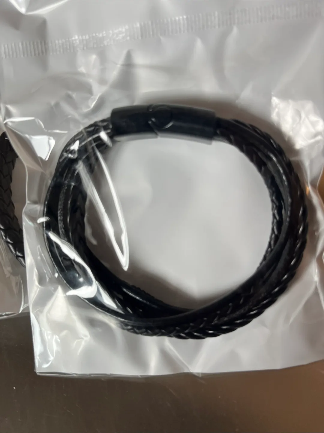 Men's Black Leather Bracelets thumbnail