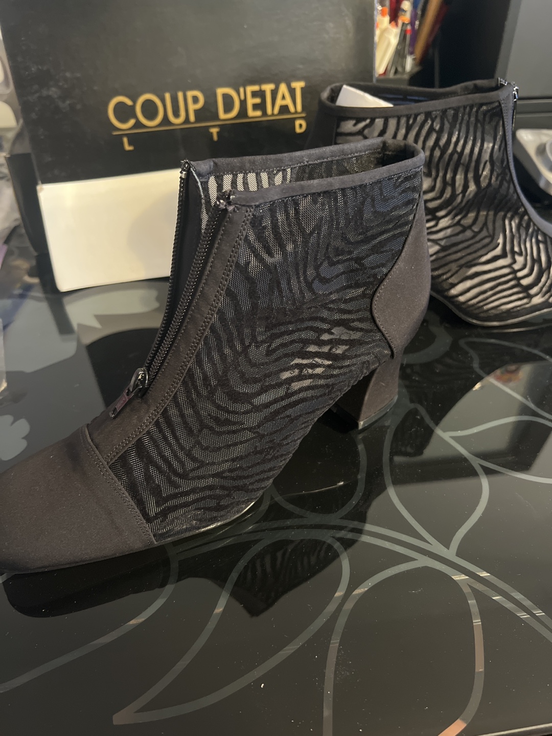 Coup D'Etat Black Ankle Boots Brand New size 10w - photo 3