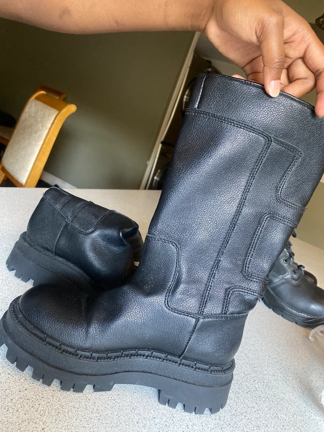 Zara Black Leather Buckle Boots image indicator(4)