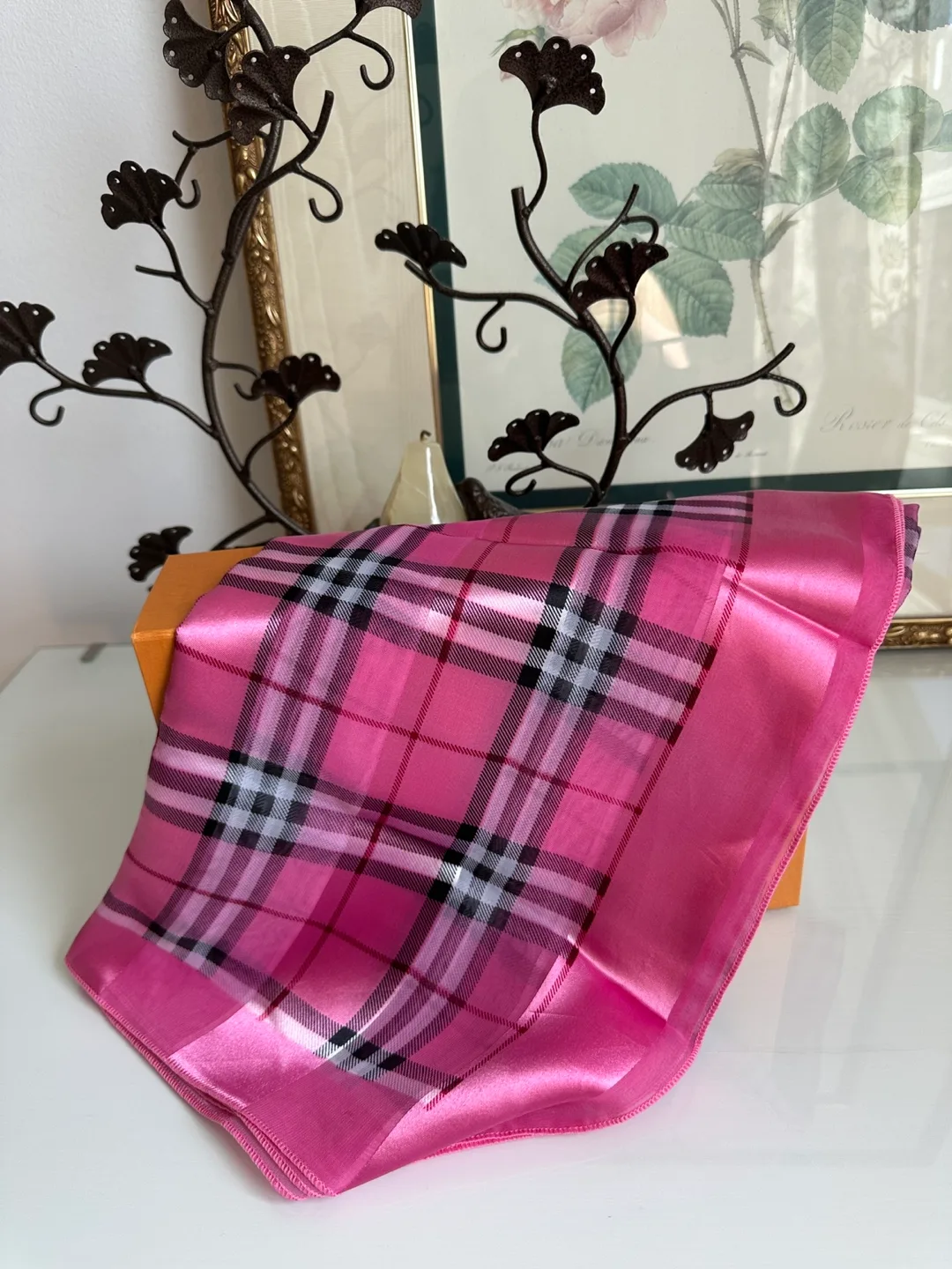 Burberry Pink Plaid Scarf thumbnail